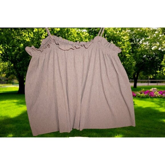 Zara Tan Ruffled Smocked Cami Top - Size M - Made in Portugal - Picture 5 of 12